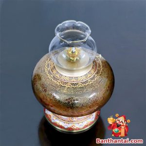 Đèn dầu Thần Tài bằng thủy tinh dt-026