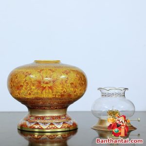 Đèn dầu Thần Tài bằng thủy tinh dt-026