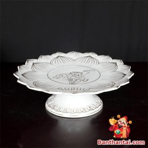 Mâm bồng Thần Tài hoa sen viền vàng mbtt-001