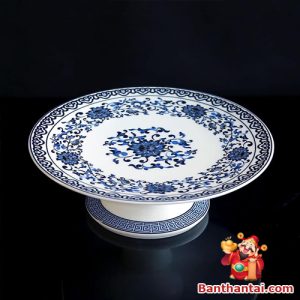 Mâm bồng Thần Tài hoa sen xanh mbtt-003