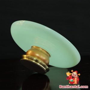 Mâm bồng Thần Tài lưu ly ngọc xanh mbtt-015