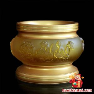 Bát hương Thần Tài lưu ly hoa sen nổi bhtt-018