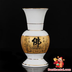 Lọ hoa Thần Tài tâm kinh vàng lhtt-010