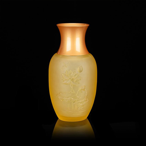 Hình ảnh lọ hoa Thần Tài lưu ly thanh liên lhtt-013