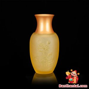 Lọ hoa Thần Tài lưu ly thanh liên lhtt-013