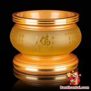 Bát hương Thần Tài tâm kinh khắc chìm bhtt-019