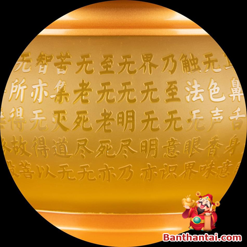 Bài tâm kinh khắc chìm trên nền đá lưu ly cao cấp