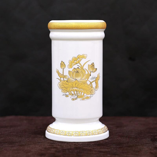 Hình ảnh ống hương Thần Tài hoa sen vàng ohtt-001 Hình ảnh ống hương Thần Tài hoa sen vàng ohtt-001