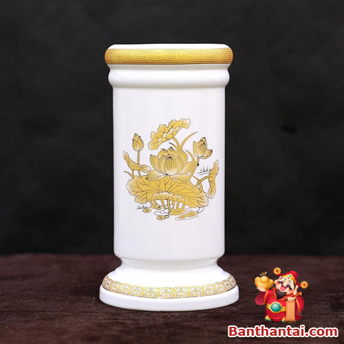 Ống hương Thần Tài hoa sen vàng ohtt-001