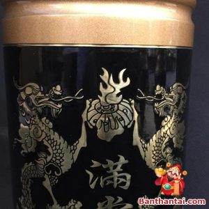 Chi tiết phần thân ống đựng hương với họa tiết song long chầu lư hương