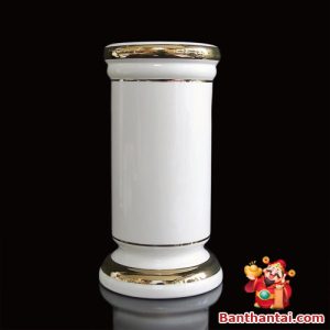 Ống hương Thần Tài trắng viền vàng ohtt-007