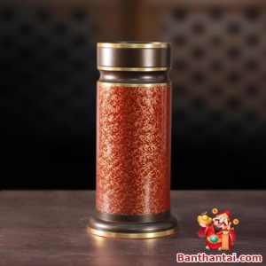 Ống hương Thần Tài vân đá nâu đỏ ohtt-011