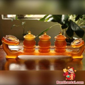 Bộ 3 chén thờ Thần Tài đế như ý cttt-009