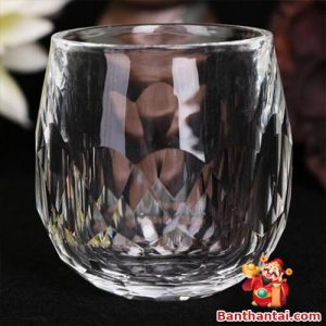 Chén thờ Thần Tài thủy tinh trong suốt cttt-010