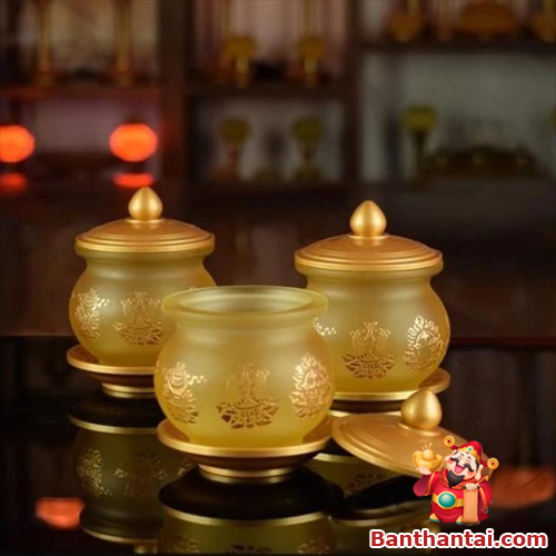 Chén thờ Thần Tài khắc 8 cát tường cttt-023
