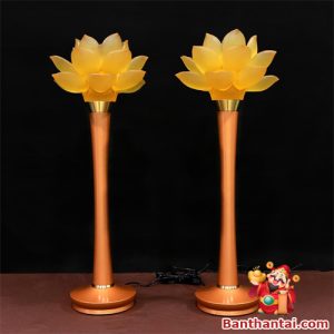 Đôi đèn thờ Thần Tài cánh sen Quan Âm dttt-001