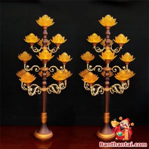 Đôi đèn thờ Thần Tài Thịnh Thế Hoa Khai dttt-003