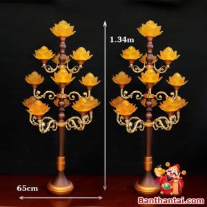 Đế rộng 65 cm, chiều cao‑rộng cân đối, phù hợp bàn thờ Thần Tài