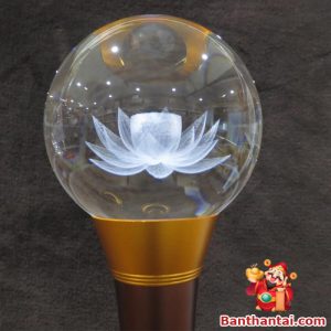 Đôi đèn cầu pha lê hoa sen in chìm dttt-007