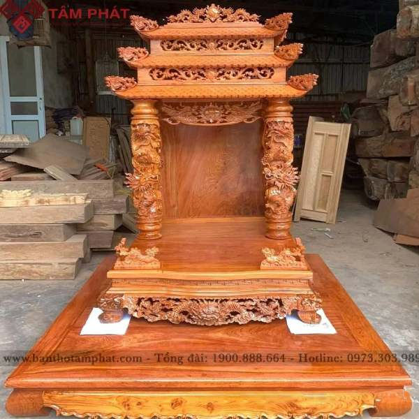 Mẫu bàn thờ mái chùa tại Tâm Phát Mẫu bàn thờ mái chùa tại Tâm Phát