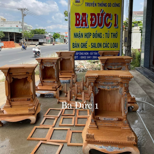 Mẫu bàn thờ Thần Tài cỡ nhỏ tại xưởng Ba Đức 1