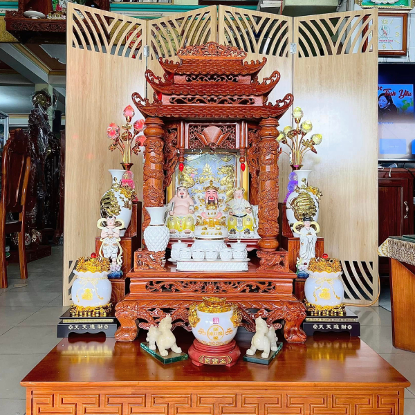 Mẫu ban thờ Thần Tài đầy đủ vật phẩm vị Du Thanh Anh Mẫu ban thờ Thần Tài đầy đủ vật phẩm vị Du Thanh Anh