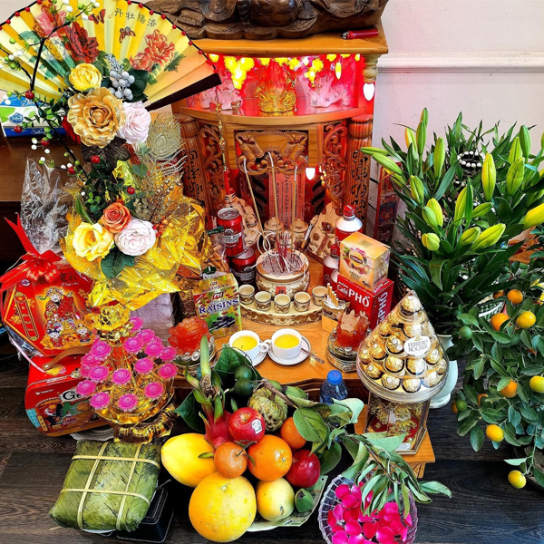 Trang trí bàn thờ Ông Địa ngày tết đẹp