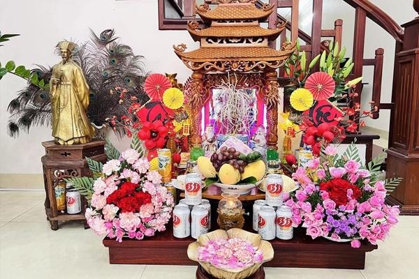 Trang trí bàn thờ Ông Địa ngày tết đẹp