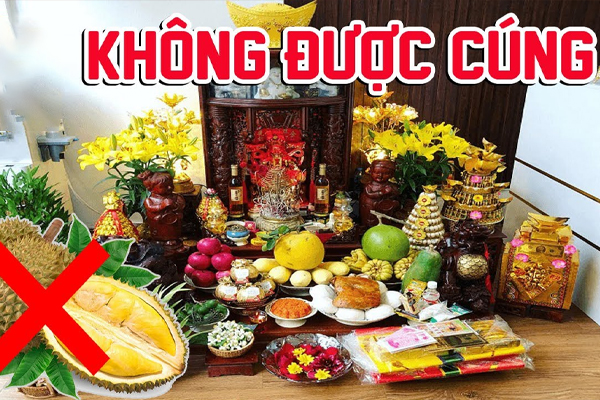 Sầu riêng vừa có gai nhọn, mùi rất hắc không phù hợp cúng Thần Tài